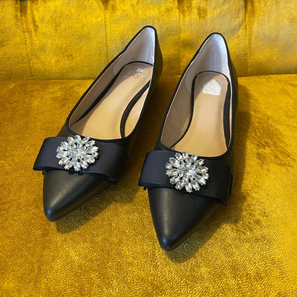 Crown & Ivy Addison Black Diamond Flats